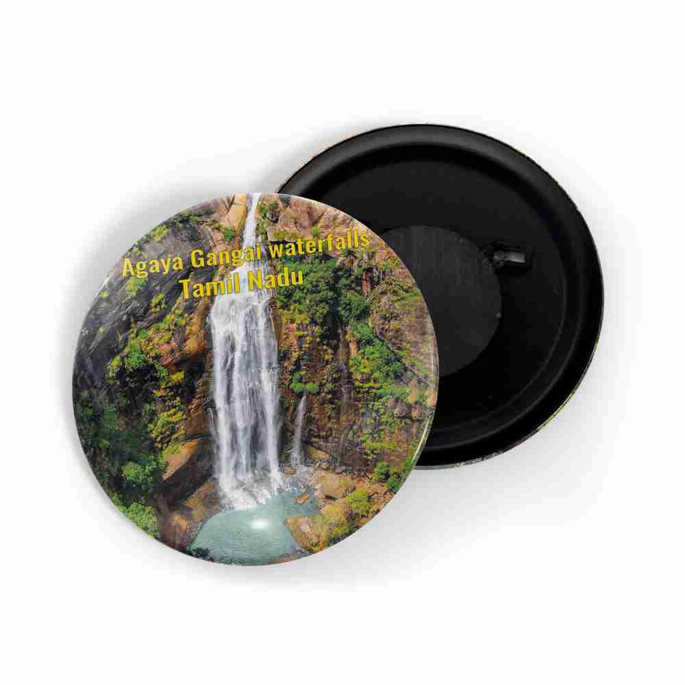 dhcrafts Fridge Magnet Multicolor Agaya Gangai Waterfalls D1 Tamil nadu Tourist Place Glossy Finish Design Pack of 1 (58mm)